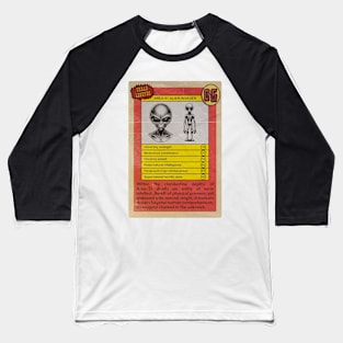 Area 51 Alien Invader, retro horror combat card Baseball T-Shirt